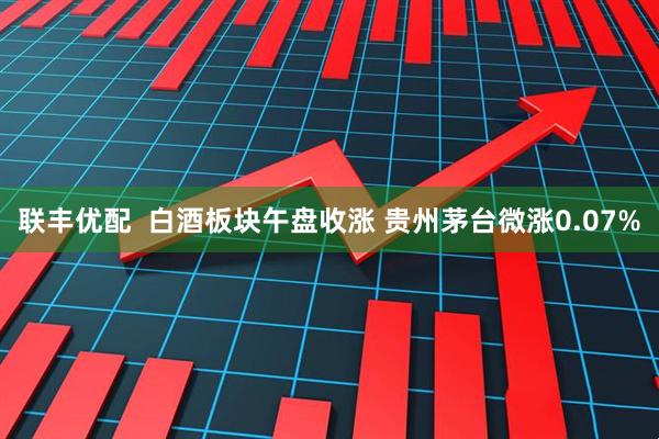 联丰优配  白酒板块午盘收涨 贵州茅台微涨0.07%